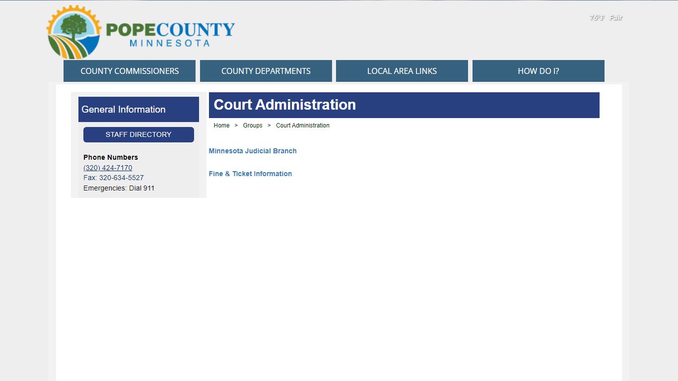 Welcome to Pope County Minnesota - Court Administration